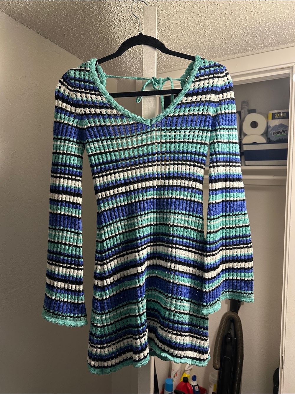 Striped Knit Swimsuit Cover